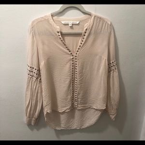 Veronica Beard cream/ beige studded blouse